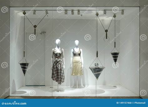 Fashion Shop Window Front Dress Store Showcase Stock Photo - Image of ...