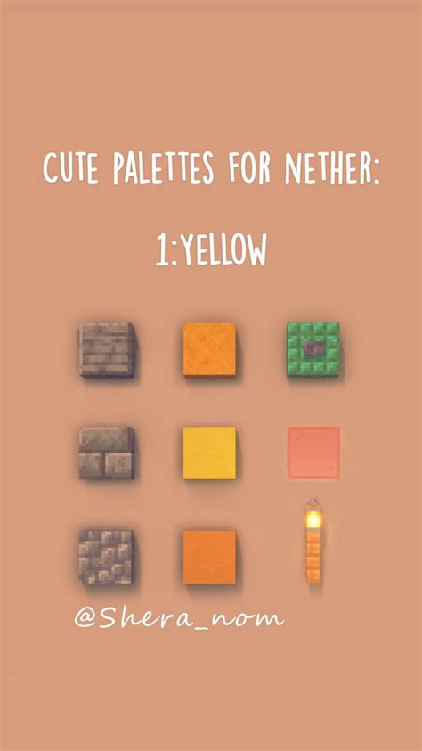 Minecraft: Cute palette ideas for nether builds | Minecraft, Minecraft designs, Minecraft tutorial