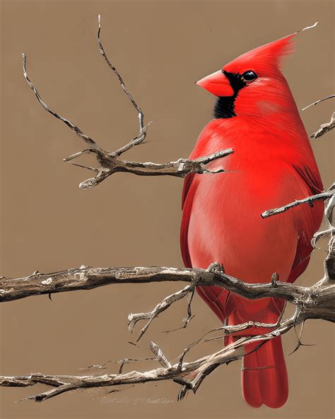 Red Cardinal Painting · Creative Fabrica