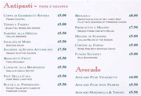 Paolo's Ristorante a London: Foto del Menu con Prezzi - Zomato UK