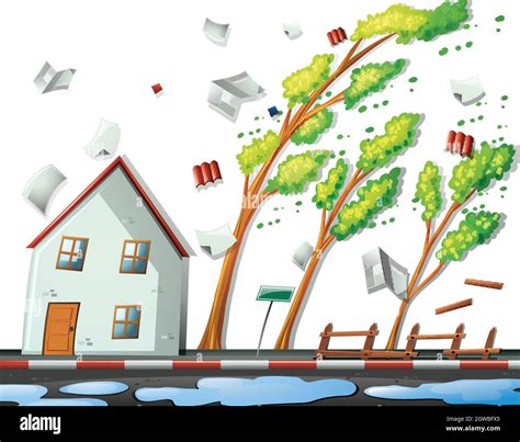 Hurricane storm with strong wind Stock Vector Image & Art - Alamy