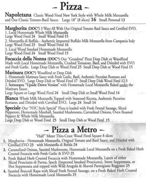 La Villa Pizza Howard Beach Menu