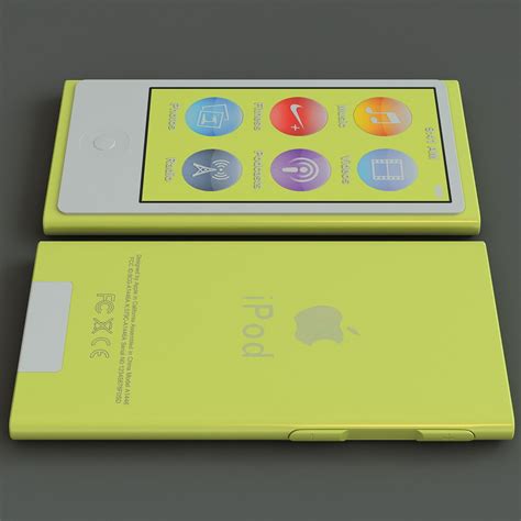 3d yellow ipod nano 7th model