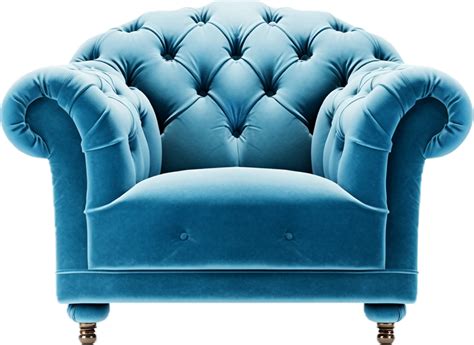 AI generated blue velvet armchair png 35675692 PNG