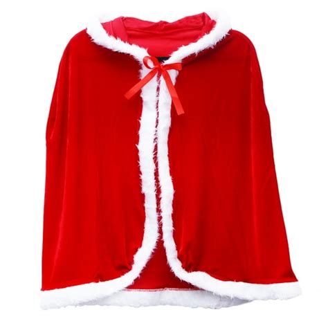 Christmas Cape Xmas Cloak Mrs. Santa Claus Hooded Robe Cloak Cosplay Costume for Party Size - M ...