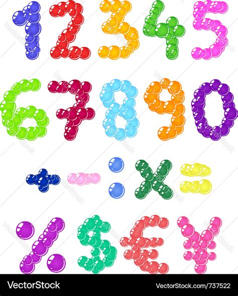 Bubbles numbers Royalty Free Vector Image - VectorStock