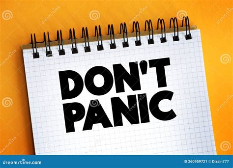 Don`t Panic Text Quote on Notepad, Concept Background Stock Image - Image of positive ...