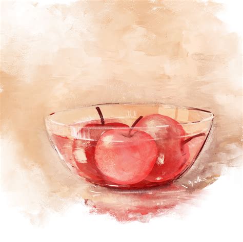 ArtStation - Fruits in a glass bowl