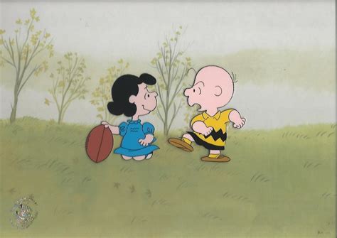 Charlie Brown and Lucy football classic (2 cels together in one scene)