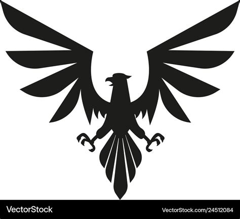 Heraldic eagle silhouette Royalty Free Vector Image