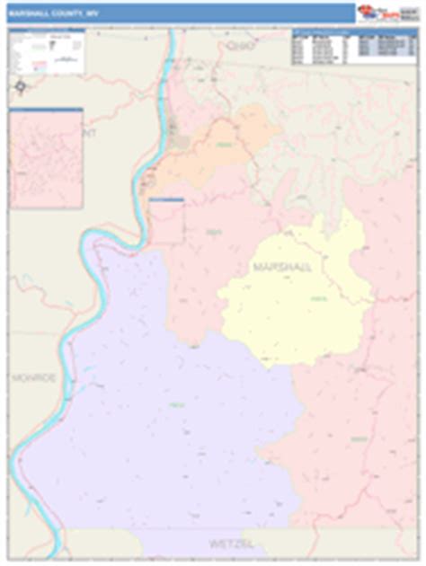 Marshall County, WV Wall Map Color Cast Style by MarketMAPS