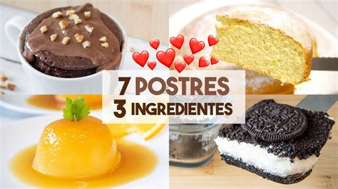 7 POSTRES con 3 INGREDIENTES que tienes en casa 🍫🌟 ¡Postres Fáciles y Rápidos! - YouTube