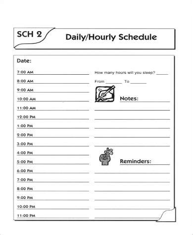 FREE 10+ Sample Blank Schedule Forms in PDF | MS Word | Excel