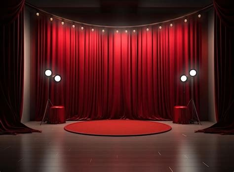 Premium AI Image | A red curtains in theatre