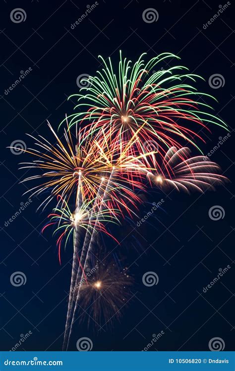 Beautiful Fireworks Display Lights Up the Nighttime Sky Stock Photo ...