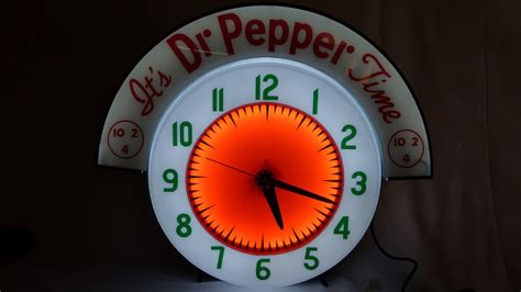 1950s Dr Pepper 10-2-4 Cleveland Neon Clock, Restored 32x36x7 | Q45 ...