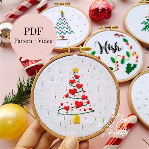 Christmas Tree Embroidery Pattern Christmas Embroidery PDF | Etsy