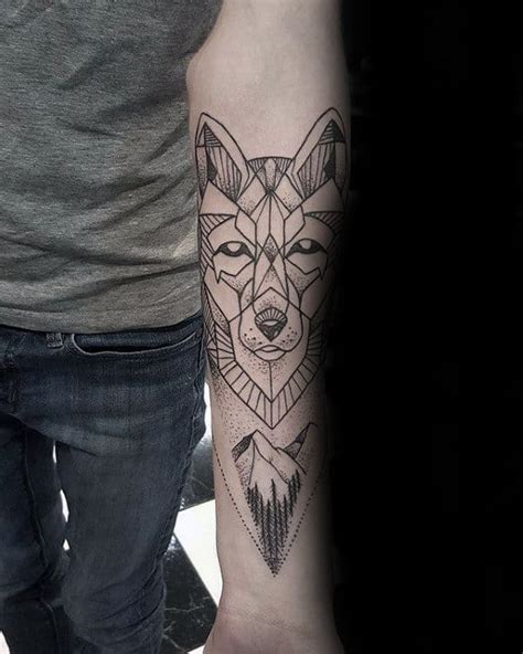 90 Geometric Wolf Tattoo Designs For Men - Manly Ink Ideas