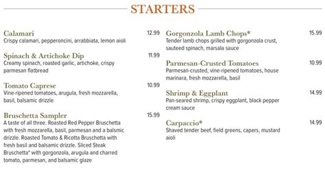 Brio Italian Grille Menu With Prices (Updated: May 2024)