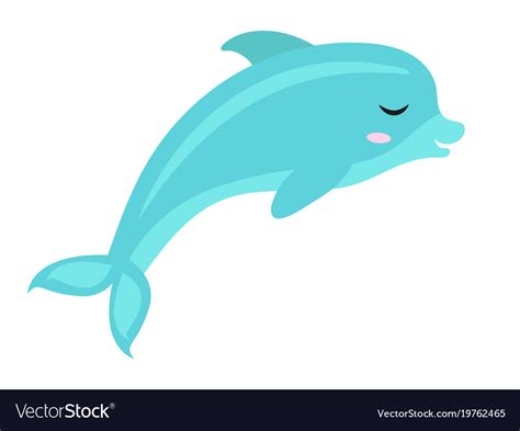 Cute dolphin icon flat cartoon style isolated Vector Image