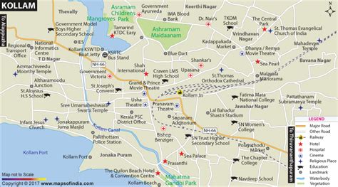 Map Of Kollam District In Kerala - Bobbie Stefanie