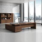 Brown Executive Desk Sets 900mm Wooden Office Desk With Cabinet
