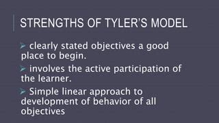 Ralph Tyler Objective Centered Model