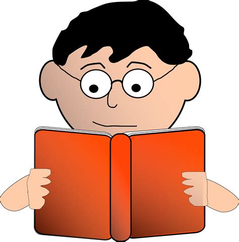 Clipart - reading man with glasses