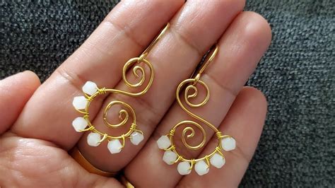 simple wire wrapped earrings/how to make earrings/diy handmade jewelry ...