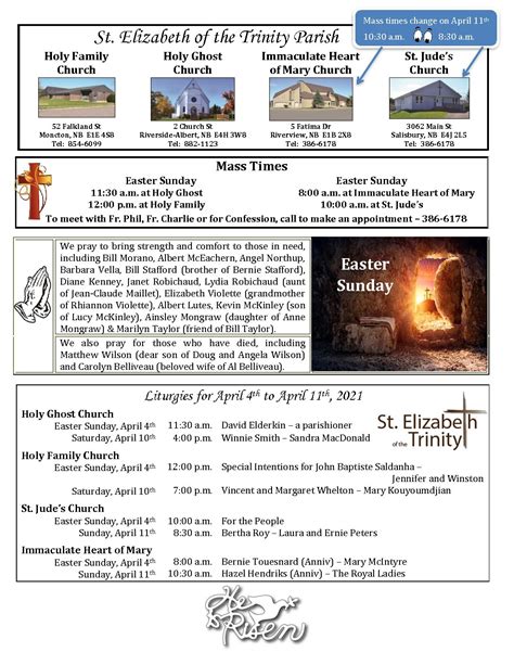 Bulletin – Apr 4 2021 | St. Elizabeth of the Trinity