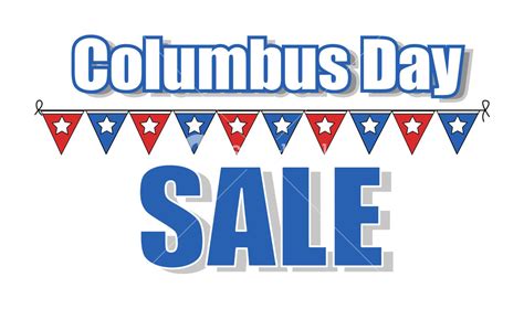 Columbus Day Sale Graphic Banner Royalty-Free Stock Image - Storyblocks