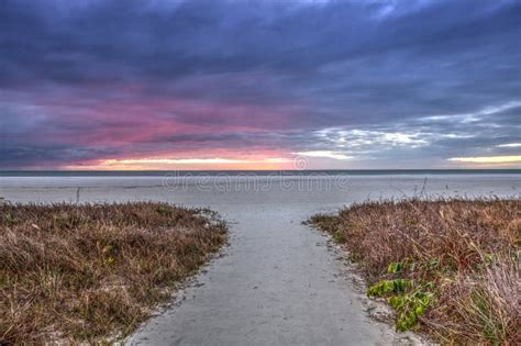 White Sand Path Leading through the Beach Grass at Tigertail Beach at ...