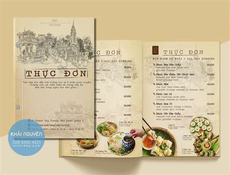 Thiết kế & in menu nhà hàng Việt sang trọng, đẳng cấp