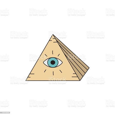 Allseeing Eye Pyramid Vector Sticker Hand Drawing Stock Illustration ...