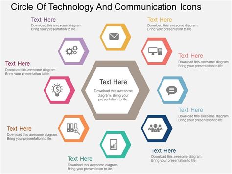 Circle Of Technology And Communication Icons Powerpoint Template