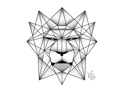 Geometric Lion Drawing