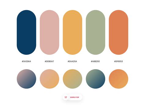 Dopely Colors #57 | Flat color palette, Color palette design, Color harmony