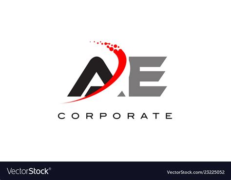 Ae modern letter logo design with swoosh Vector Image