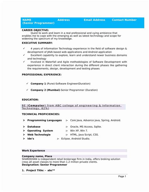 14+ Professional resume samples india For Your Application