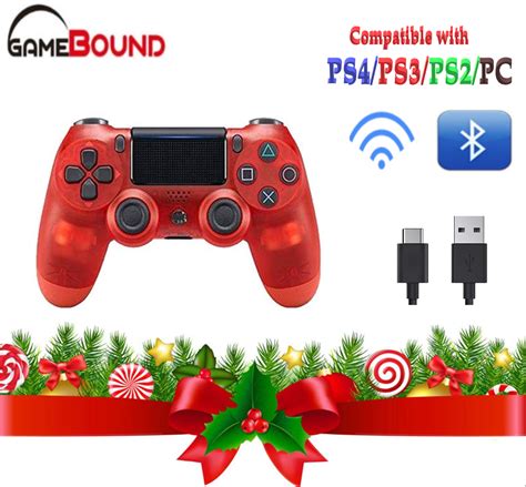 Wireless Gamepad Bluetooth LED Light for PS4 Controller(Crystal Red) - Walmart.com - Walmart.com