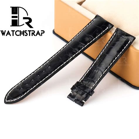 Replacement Black Leather watch band strap fit for Breitling watches ...