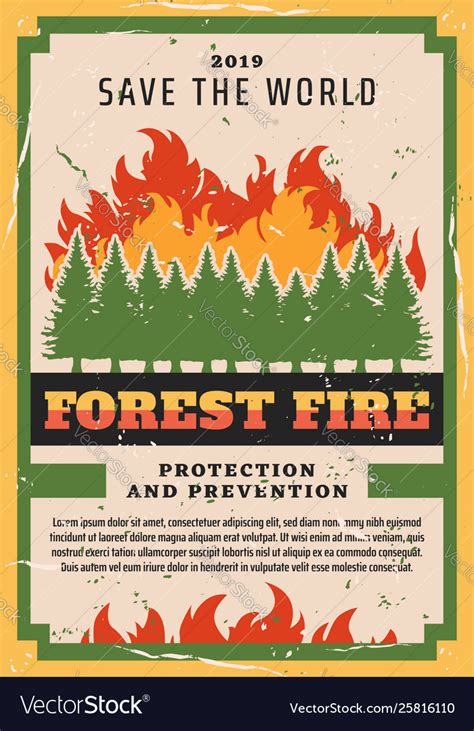 Nature protection forest fire fighting Royalty Free Vector