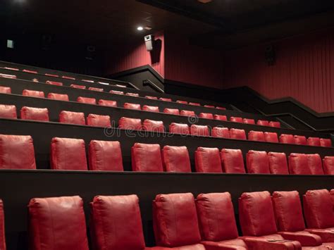 Luxury Red Movie Theater Seats in an Empty Movie Theater Stock Photo ...