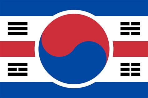 My flag of Unified Korea (full description in comments) : r/vexillology