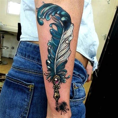 16 Inspiring Inkwell And Quill Tattoos | Quill tattoo, Feather pen tattoo, Body art tattoos