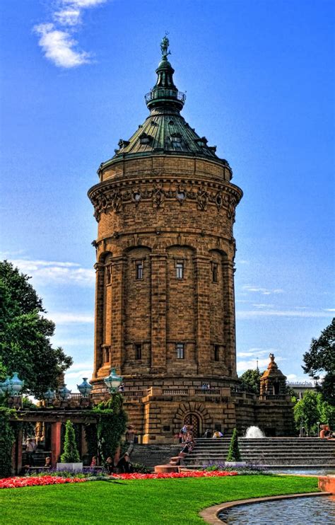 Mannheimer Water Tower, Mannheim, Baden-Wurttemberg, Germany - The water tower from 1886 - 1889 ...