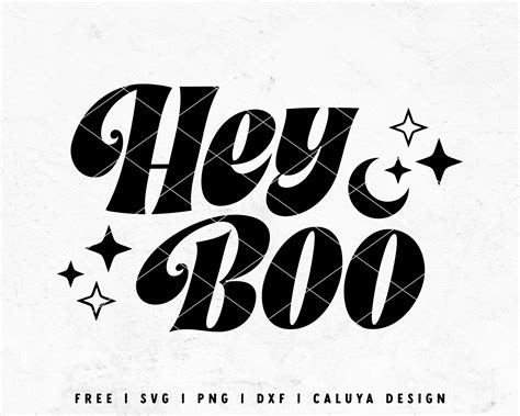 FREE SVG Hey Boo | Retro Halloween SVG | Free Halloween SVG Cut File for Cricut, Cameo ...