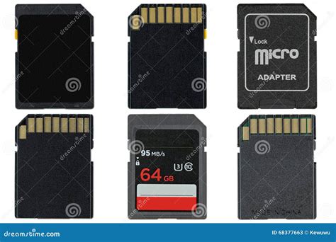 Different Types Of Removable Flash Memory Cards And Micro SD Ada Stock ...