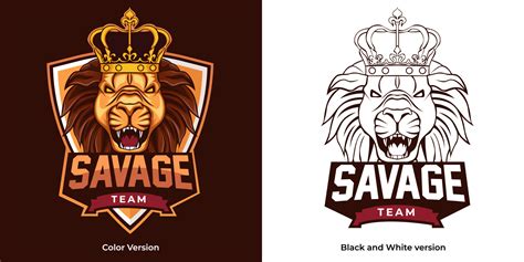 savage lion esport logo mascot design 8018975 Vector Art at Vecteezy