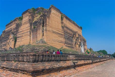 MINGUN-Myanmar, January 20, 2019 : Unidentified Tourists Come To Visit and Take Photographys at ...